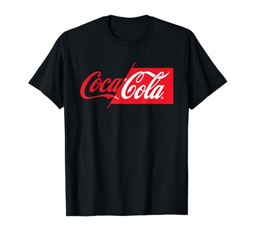 Coca-Cola Logo  Mezzo Rosso Mezzo Bianco Maglietta