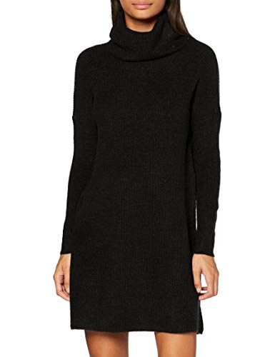 Only Onljana L/S Cowlnck Dress Wool Knt Noos Vestito, Nero (Black Black), S Donna