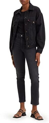 Levis 724 High Rise Straight, Jeans Donna, Nero (Never Forget), 31W / 30L