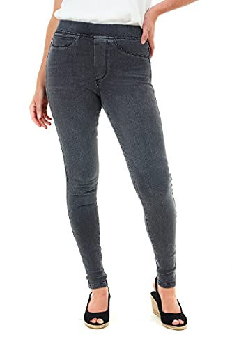 M17 Women Ladies Denim Jeans Jeggings Skinny Fit Classic Casual Trousers Pants with Pockets (14, Grey) Donna, Aderenti, Stile, Tasche, Grigio, 46