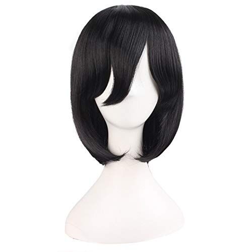 MapofBeauty 14"/35cm Corto Lisci Donna Cosplay Corto Parrucche (Nero)