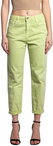 JOPHY & CO. Pantalone Jeans Denim Donna Cinque Tasche in Cotone Elasticizzato (cod.1372) (Verde Mela, M)