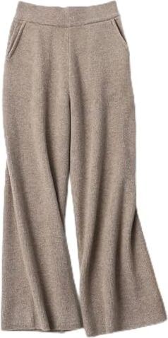 KSFBHC Pantaloni Da Donna In Lana In Lana Pantaloni Allentati All-Match Wide Gambo Pantaloni Morbidi Finewool Fall Inverno Pantaloni Lunghi (Color : Khaki, Size : S)