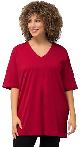 ULLA POPKEN Maglietta, Scollo a V T-Shirt, Papavero, 52/54 IT Donna