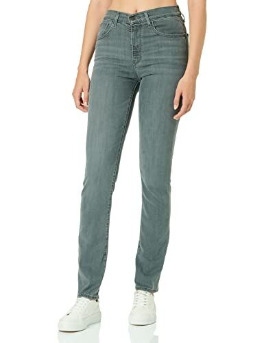 Levis 724 High Rise Straight, Jeans Donna, Black Worn In, 23W / 30L