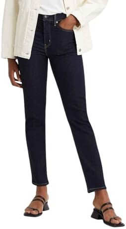 Levis 724 High Rise Straight, Jeans Donna, Blu (Blue Wave Rinse), 29W / 28L