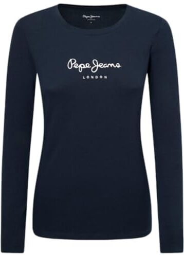 Pepe Jeans New Virginia Ls N, T-Shirt Donna, Blu (Dulwich),XXS