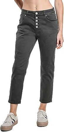 Sexy Woman Pantalone Donna in Cotone Elasticizzato con Bottoni Particolari (cod. H345) (Grigio, XL)