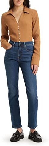 Levis 724 High Rise Straight, Jeans Donna, Blu (Blue Wave Dark), 29W / 32L