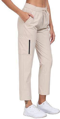 MoFiz Jinshi Pantaloni Escursionismo Donna Pantaloni da Cargo Jogging Leggeri Impermeabi Asciugatura Rapida Pantaloni da Trekking Esterno Pantaloni Sportivi Casual Blu Marino Taglia M