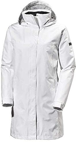 Helly Hansen Donna Cappotto Impermeabile Lungo Aden, XS, Bianco