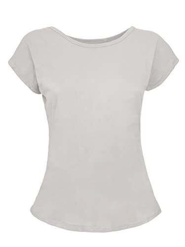 JOPHY & CO. T-Shirt Maglietta Donna Maniche Corte 100% Cotone (cod. ) (XS, Beige)