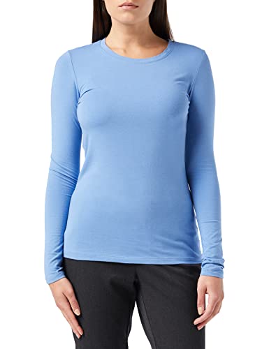Amazon Essentials T-Shirt Girocollo a Maniche Lunghe con vestibilità Classica (Taglie Forti Disponibili) Donna, Blu, XL