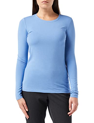 Amazon Essentials T-Shirt Girocollo a Maniche Lunghe con vestibilità Classica (Taglie Forti Disponibili) Donna, Blu, S