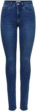 Only Onlroyal High Waist Skinny Fit Jeans, Medium Blue Denim, L / 30 Donna