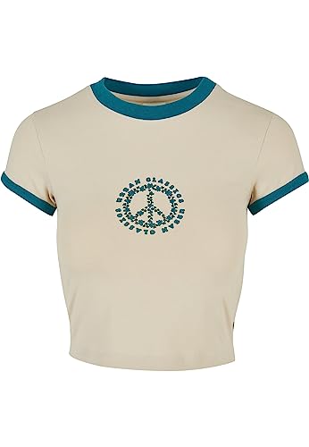 Urban Classics T-Shirt Corta da Donna in Jersey Elasticizzato, Softseagrass/Verde Acqua, S