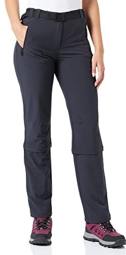 CMP Pantaloni zip off elasticizzati da donna, Antracite, 46