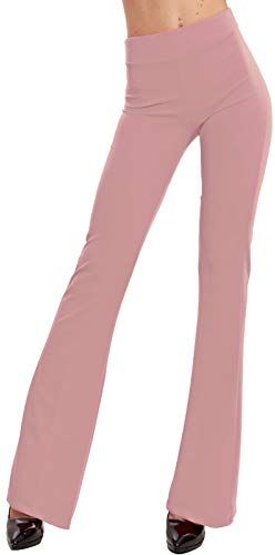 Toocool Pantaloni Donna Campana Aderenti Zampa Elefante Elasticizzati Hot Sexy JL-2148 [XL,Rosa]