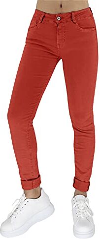 JOPHY & CO. Pantalone Donna Cinque Tasche in Cotone (cod. 945) (Rosso, XS)