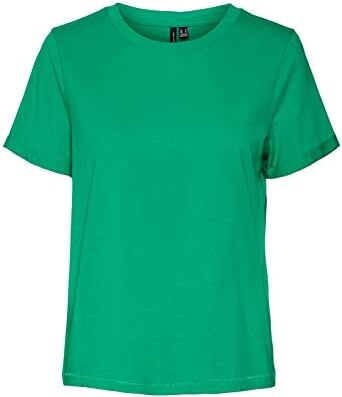 Vero Moda Vmpaula S/S Maglietta Noos, Verde Acceso, L Donna