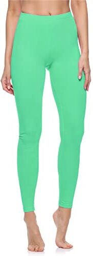 Merry Style Lunghi Leggings Fuseaux Sportivi da Donna Pratico Modello a Vita Alta in Cotone Naturale MS10- (Menta,4XL)