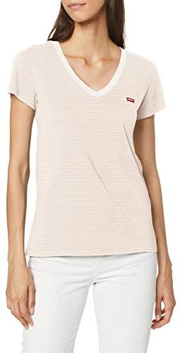 Levis Perfect V-neck, T-shirt Donna, Annalise Stripe Sepia Rose, XS