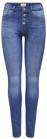 Only Onlblush MW Fly But Skinny Ext DNM Jeans Fit, Blu, XXS / 30L Donna