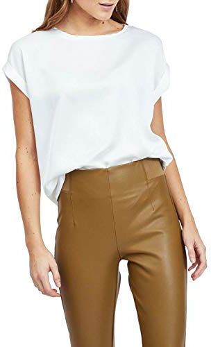 Vila Ellette Short Sleeve Satin T-shirt 38