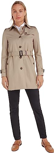 Tommy Hilfiger Giacca Donna Heritage Single Breasted Trench Giacca da Mezza Stagione, Beige (Medium Taupe), S