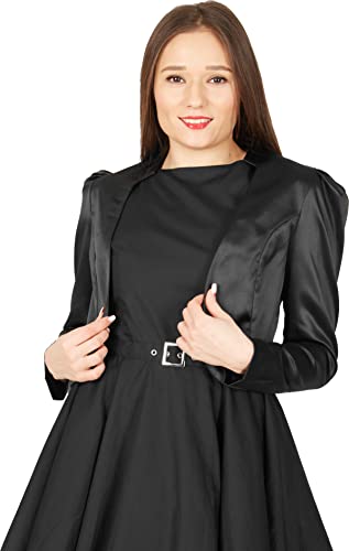 BlackButterfly Formale Raso a Maniche Lunghe Bolero Giacca (Nero, XS)