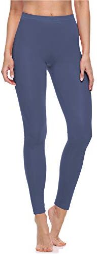 Merry Style Lunghi Leggings Fuseaux Sportivi da Donna Pratico Modello a Vita Alta in Cotone Naturale MS10- (Jeans,L)