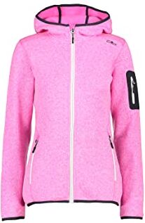 CMP Giacca in Knit-Tech da donna con cappuccio fisso, Purple Fluo-Titanio, 40