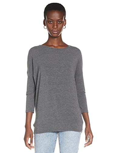 Only Women's ONLGLAMOUR 3/4 TOP JRS NOOS Langarmshirt, Dark Grey Melange, XXS