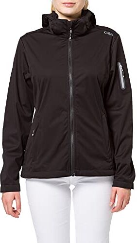 CMP Giacca in light softshell da donna con cappuccio removibile, Nero, 54