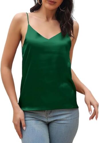 Jarseila Canotta da Donna in Raso Elegante Top Donna Elegante Senza Maniche Tank Top Moda Capo Basic Estivo con Spalline Sottili