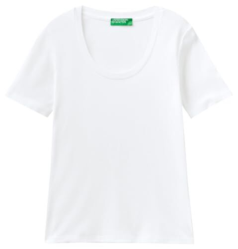 United Colors Of Benetton T-Shirt , Bianco Ottico 101, M Donna