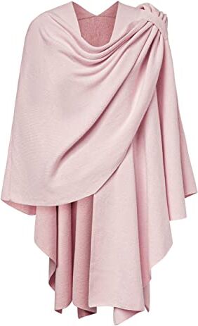 PULI Donna Poncho Sciarpa Cashmere Feeling Maglia Cappellino Cardigan Per Donna Regalo Per La Madre, Colore: rosa., Taglia unica