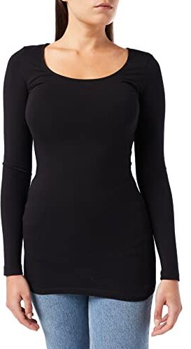 Vero Moda Vmmaxi My Ls Soft Long U-neck Noos, Maglietta a maniche lunghe, Nero (Black), M Donna