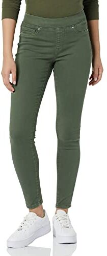 Amazon Essentials Jeggings Elasticizzati con Elastico in Vita (Taglie Forti Disponibili) Donna, Verde Scuro, 44 Corto