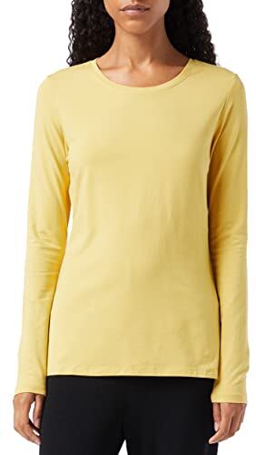 Amazon Essentials T-Shirt Girocollo a Maniche Lunghe con vestibilità Classica (Taglie Forti Disponibili) Donna, Giallo Scuro, L