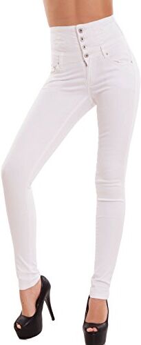 Toocool Jeans Donna Pantaloni Skinny Vita Alta Sigaretta Colorati Elastici Nuovi M5342 [XXL,Bianco]