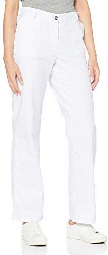 BP -34s Pantaloni da donna con lati elasticizzati, 230,00 g/m2, tessuto misto con elastico, colore: bianco, 34s