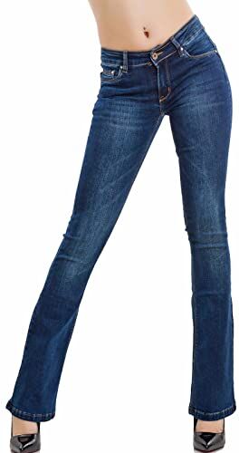 Toocool Jeans Donna Pantaloni Skinny Push up Zampa Elefante Campana XM-986 [XS,SA9996 Blu Scuro]