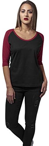 Urban Classics Maglietta Donna con Manica a Tre Quarti Raglan in Cotone, Casual, Scollo Ampio Rotondo, Vestibilitá Regolare, Diversi Colori Taglie XS-5XL