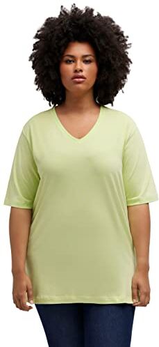 ULLA POPKEN Maglietta Basic A V Maglietta, Verde Lime, 68 Donna