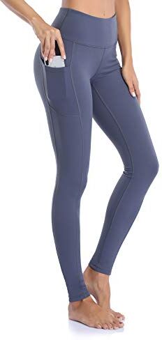 Vimbloom Pantaloni da Yoga da Donna a Gamba Larga Pantaloni a Zampa d'Elefante Vita Alta Lounge Flare Pantalone Pilates Leggings con Tasche per Sportivi Casual Yoga VI263(Grigio Blu,XXL)