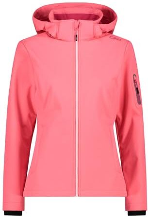 CMP Giacca softshell da donna, con cappuccio rimovibile, , fucsia, 50, fucsia lucido, 3XL