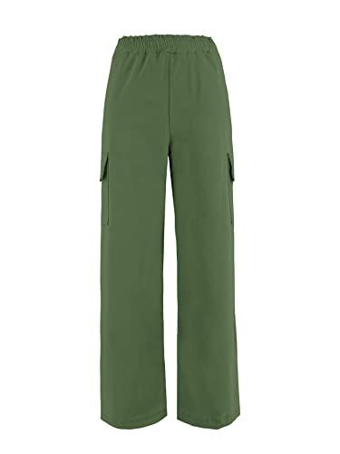 JOPHY & CO. Pantalone Donna Cargo Gamba Larga (cod. 8802) (M, Militare)