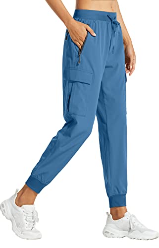 Libin Pantaloni da Cargo Jogging da Donna Leggeri ad Asciugatura Rapida Trekking Escursionismo Pantaloni da Traspiranti Allenamento Casual Pantaloni per all'Aria Aperta, Blu XXL