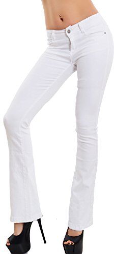 Toocool Jeans Donna Pantaloni Skinny Elasticizzati Zampa Elefante Campana Nuovi AF108 [XL,Bianco]